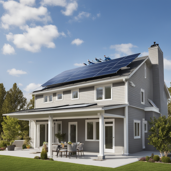 roofers installing a solar panel on a house 998878710 3